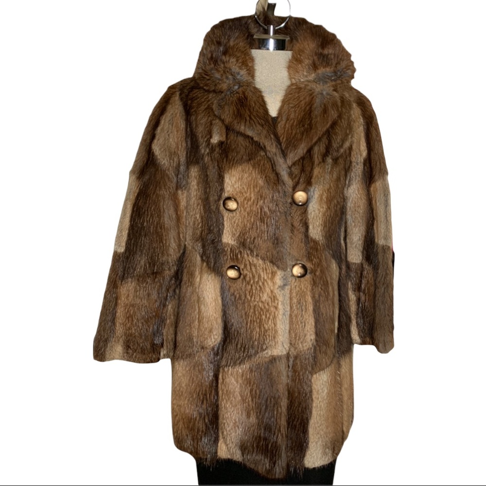 Vintage Luxury Mayfair Furriers Stunning Brown Genuine Fur Coat Size M - Picture 11 of 15